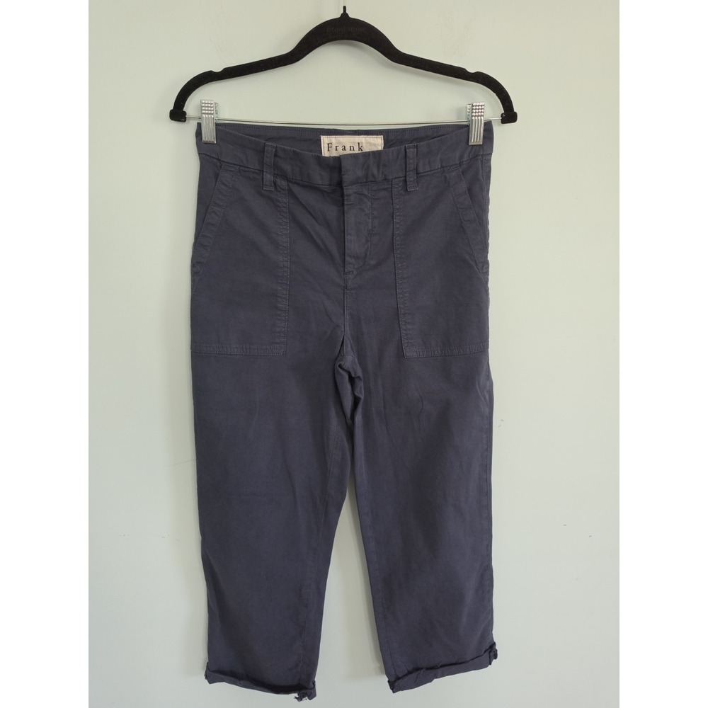 Frank and Eileen Utility Pants Jameson Navy Blue Size 4 Hem Cut Into Frayed Hem